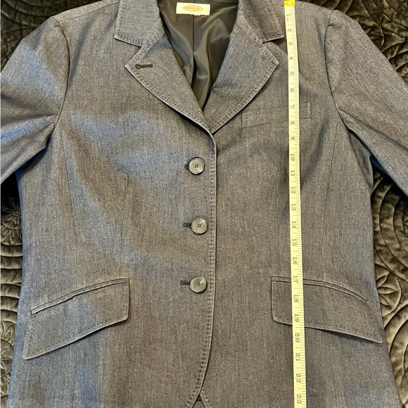 Stretch Denim Blazer w Topstitch Detail - Picture 8 of 8